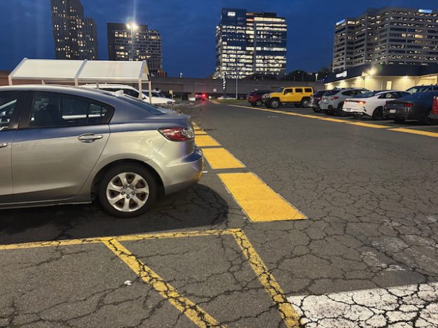 tactile paving at a parking lot for Lidl (Tyson's Corner, VA)