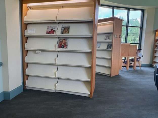 Beatley Library interior: periodical reading room no longer holds much