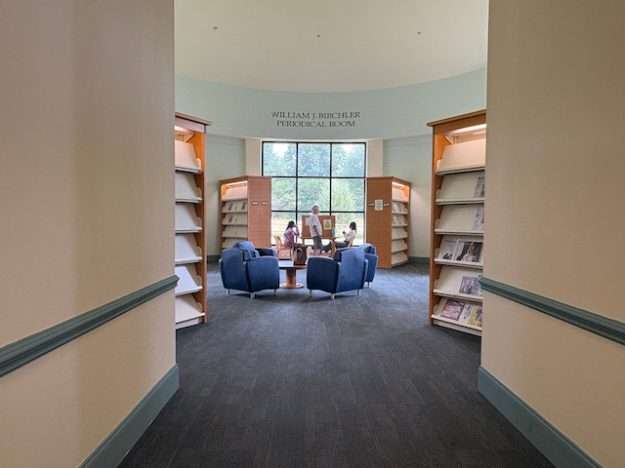 Beatley Library interior: periodical reading room no longer holds much