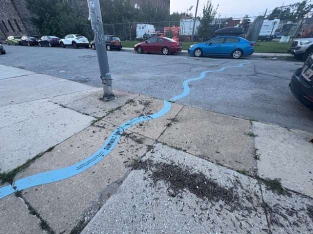 Blue stripes in the road: Baltimore's "lost river"