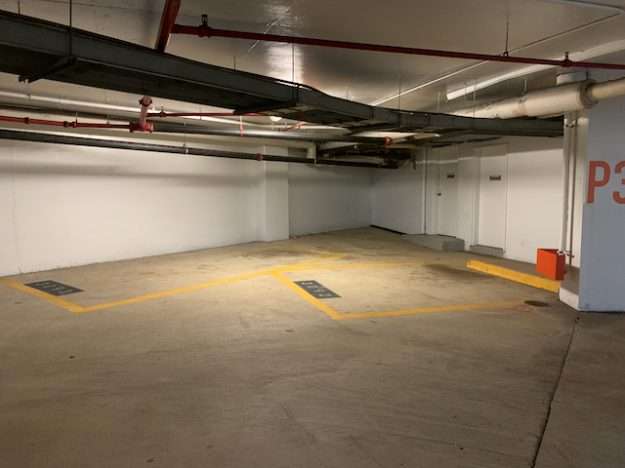underground garage design at an Alexandria office park